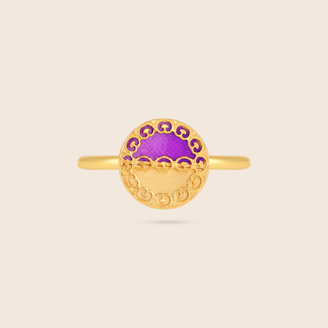 UD1D71EA3S_1 Novelty yellow gold ring with amethyst - Image 1